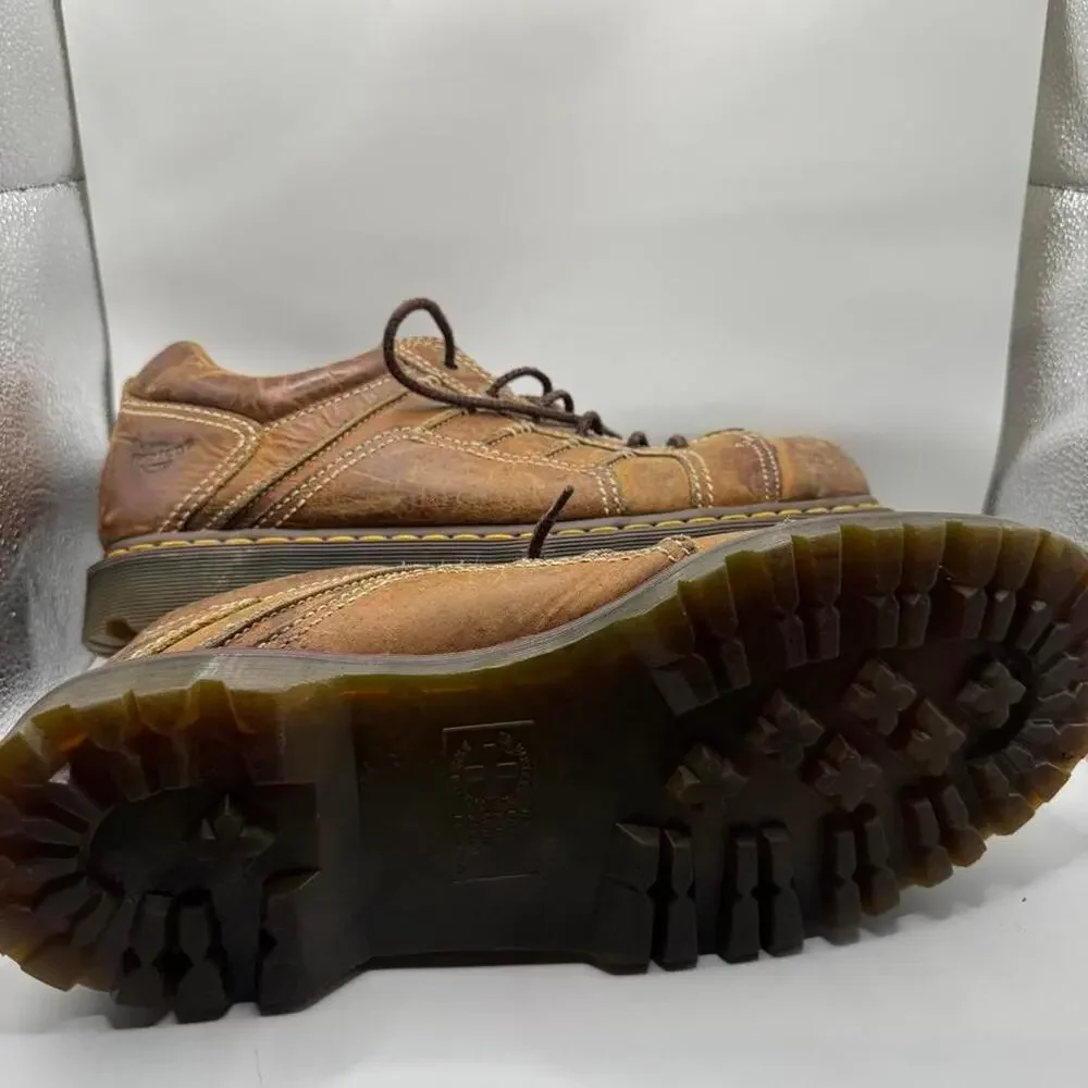 Dr. Martens Keith Brown Distressed Leather Lace-Up Shoes Men’s Size 13 EU 47